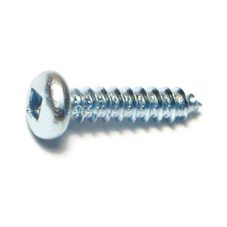 Midwest Fastener Sheet Metal Screw, #6 x 5/8 in, Zinc Plated Steel Pan Head Square Drive, 100 PK 08707